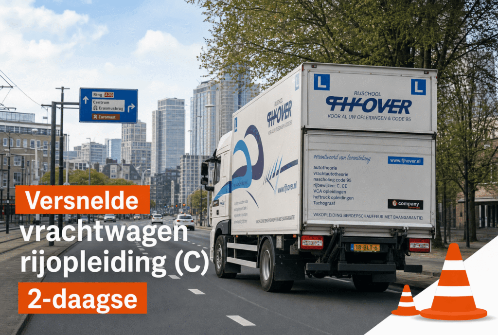 versnelde vrachtwagen rijopleiding (C) foto